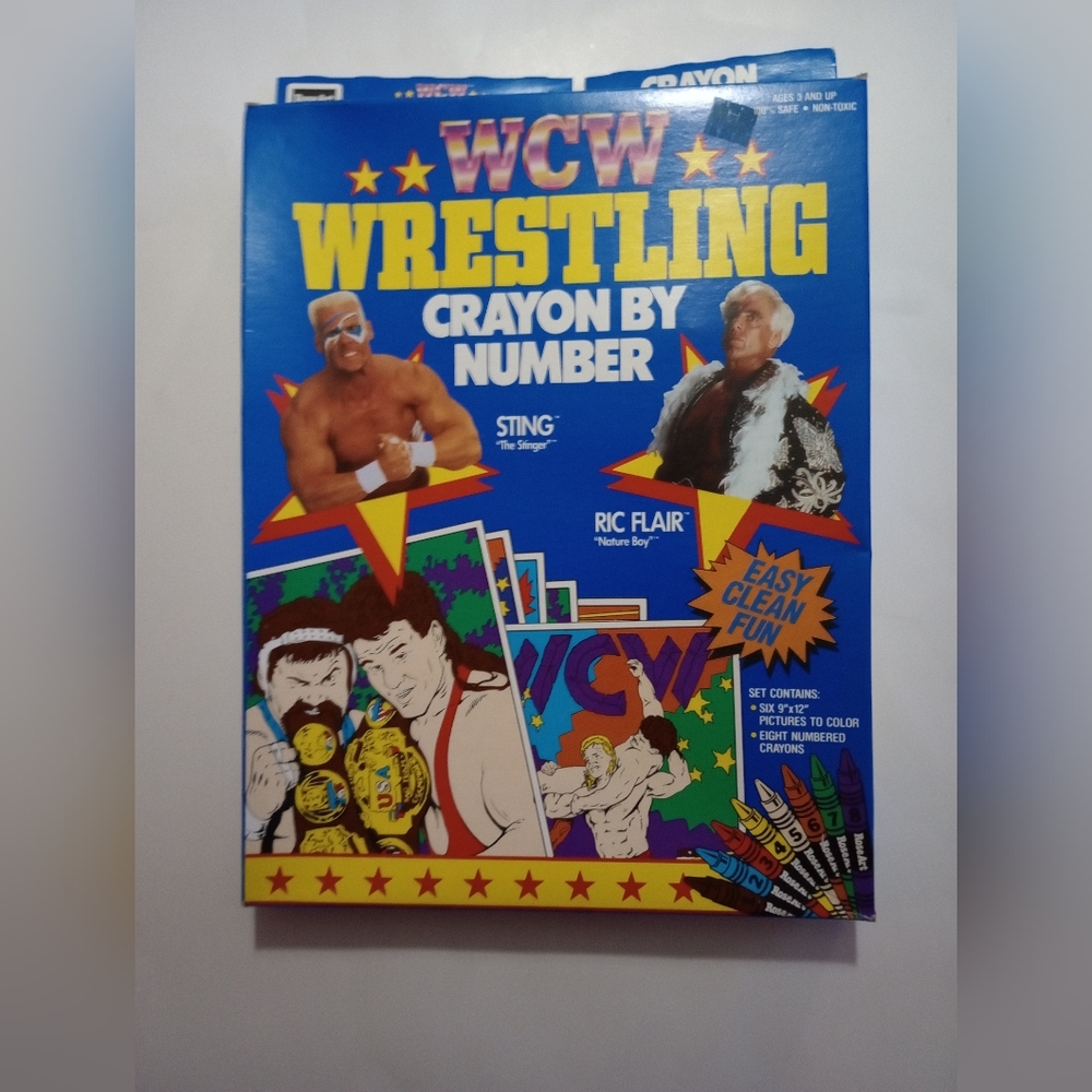 WCW Wrestling Crayon-By-Number RoseArt (1991) Vintage WWE WWF Toy